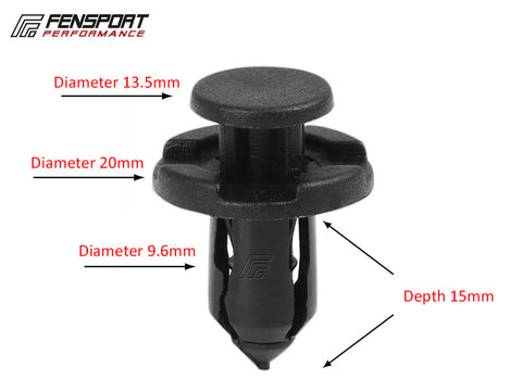 Clip - Push Type - 20 x 9.6mm - GR86, GT86 & BRZ