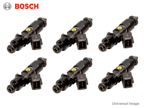Fuel Injector Set of 6 Bosch Top Feed 14mm - 550cc to 2200cc - with Plugs & Pigtails